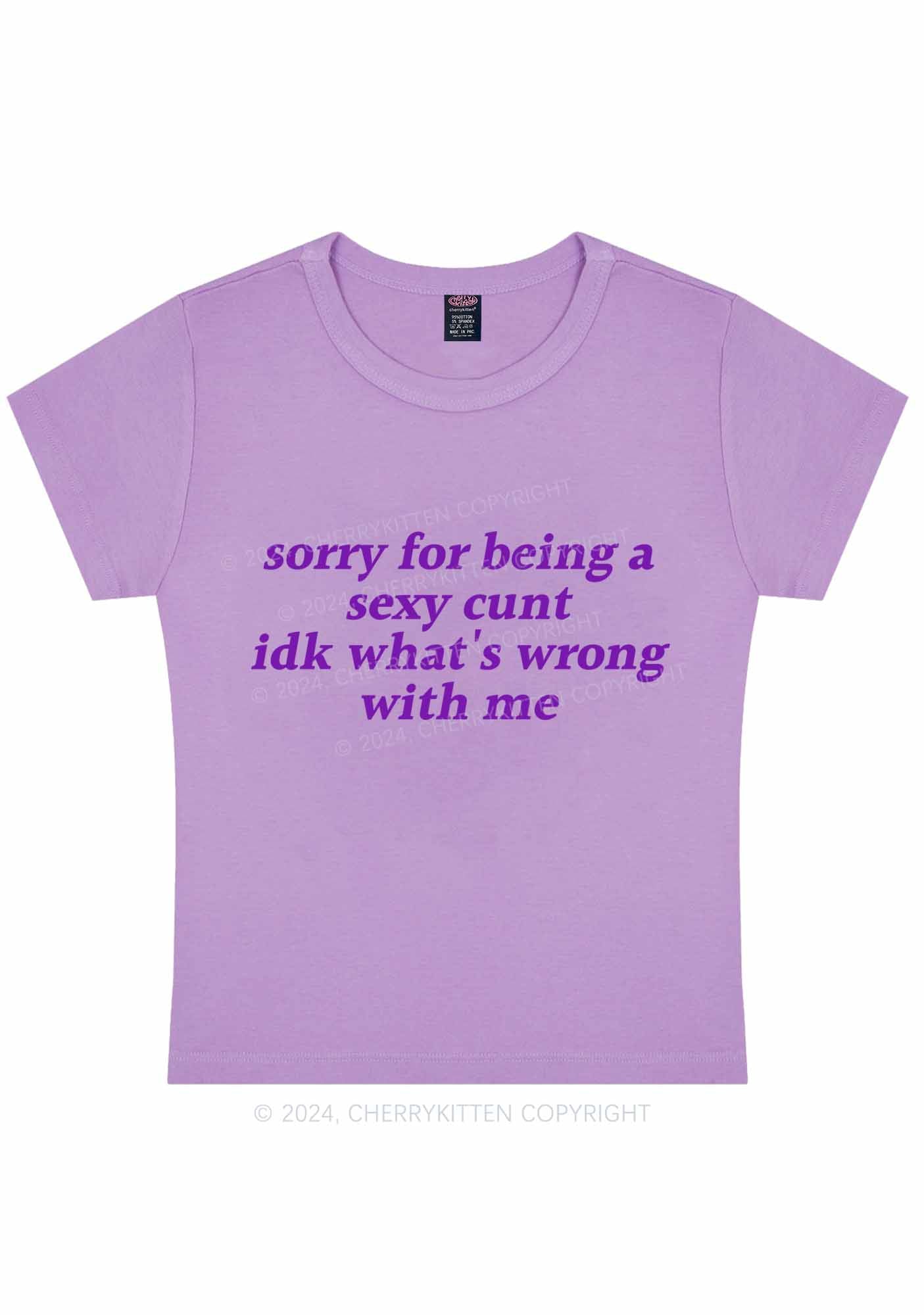 Sorry For Being Cxxt Y2K Baby Tee Cherrykitten