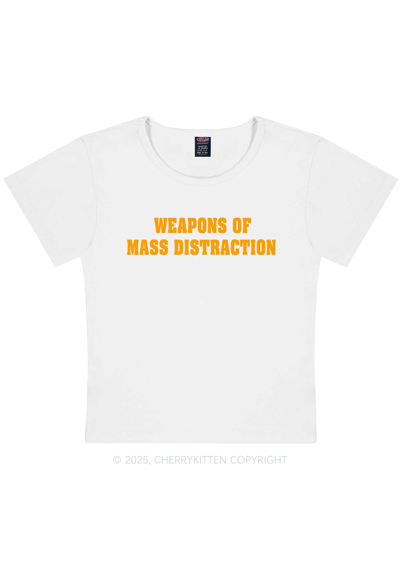 Weapons Of Mass Distraction Y2K Baby Tee Cherrykitten