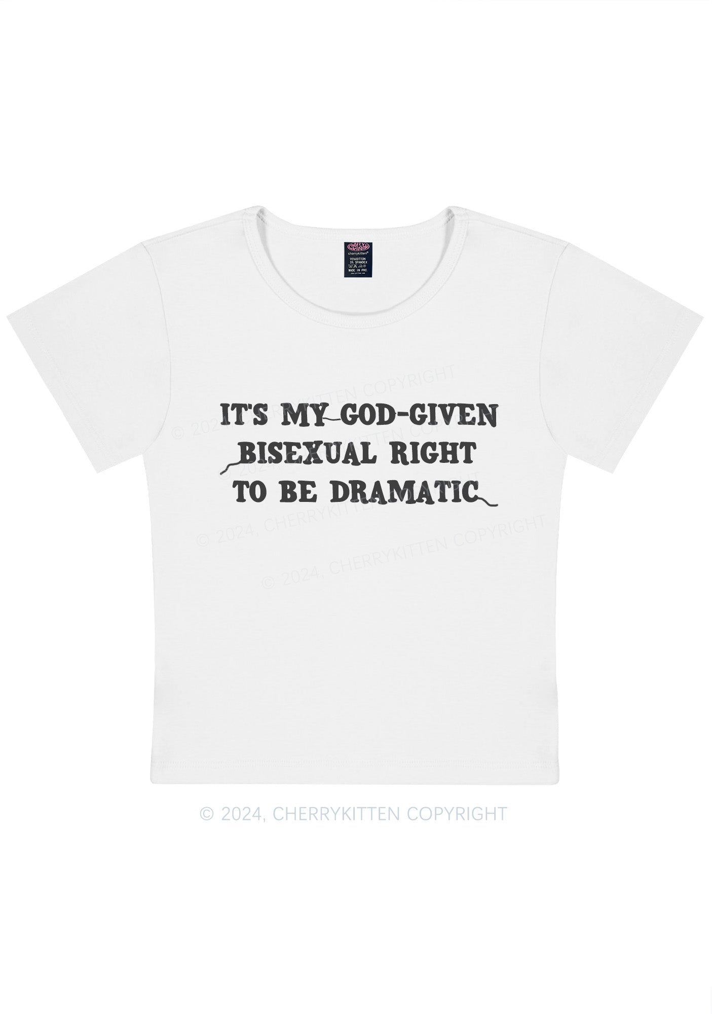 God-Given Bisexual Right Y2K Baby Tee Cherrykitten