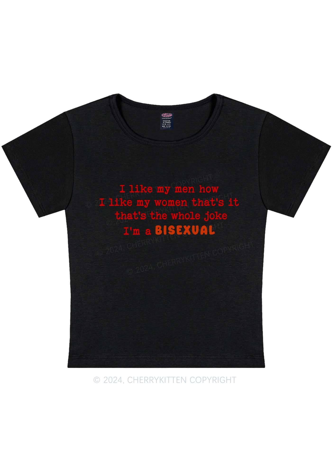 Curvy I'm A Bisexual Y2K Baby Tee Cherrykitten