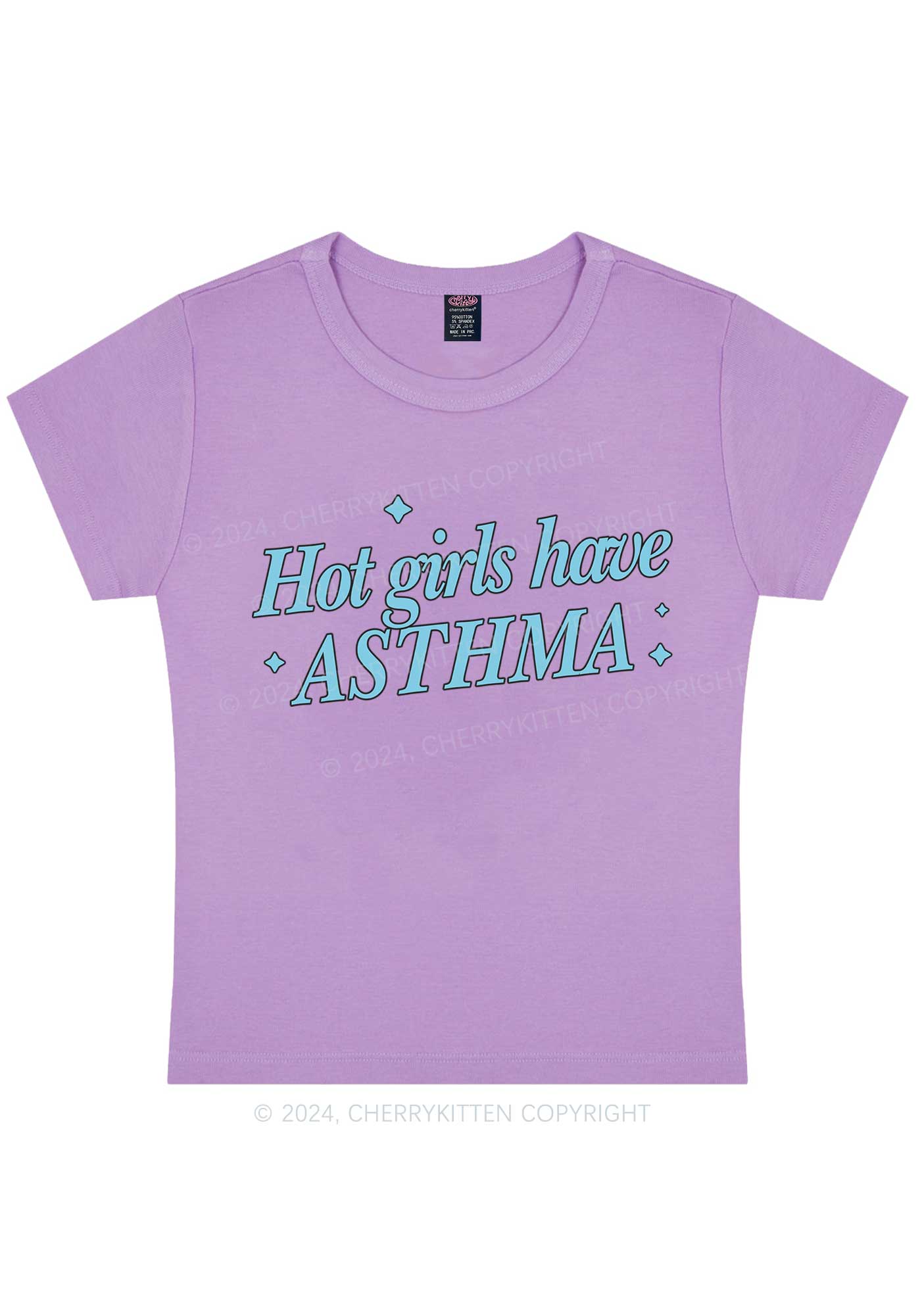 Hot Girls Have Asthma Y2K Baby Tee Cherrykitten