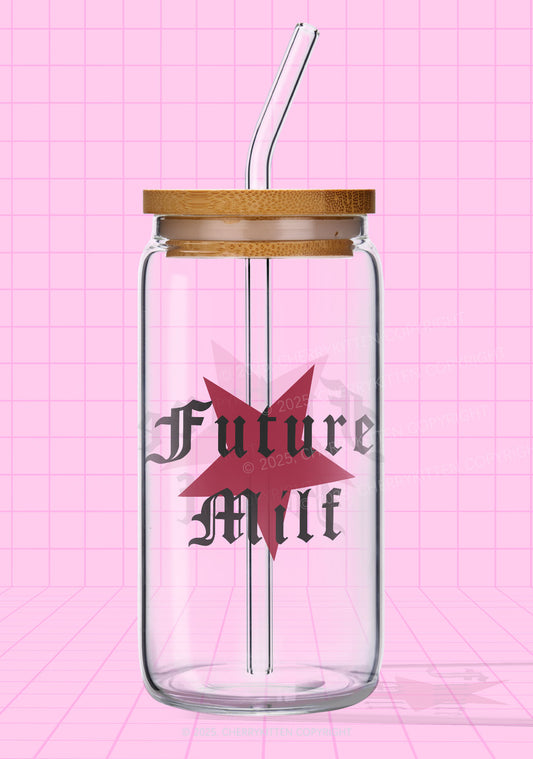 Future Mxxf Y2K Printed Glass Cup Cherrykitten