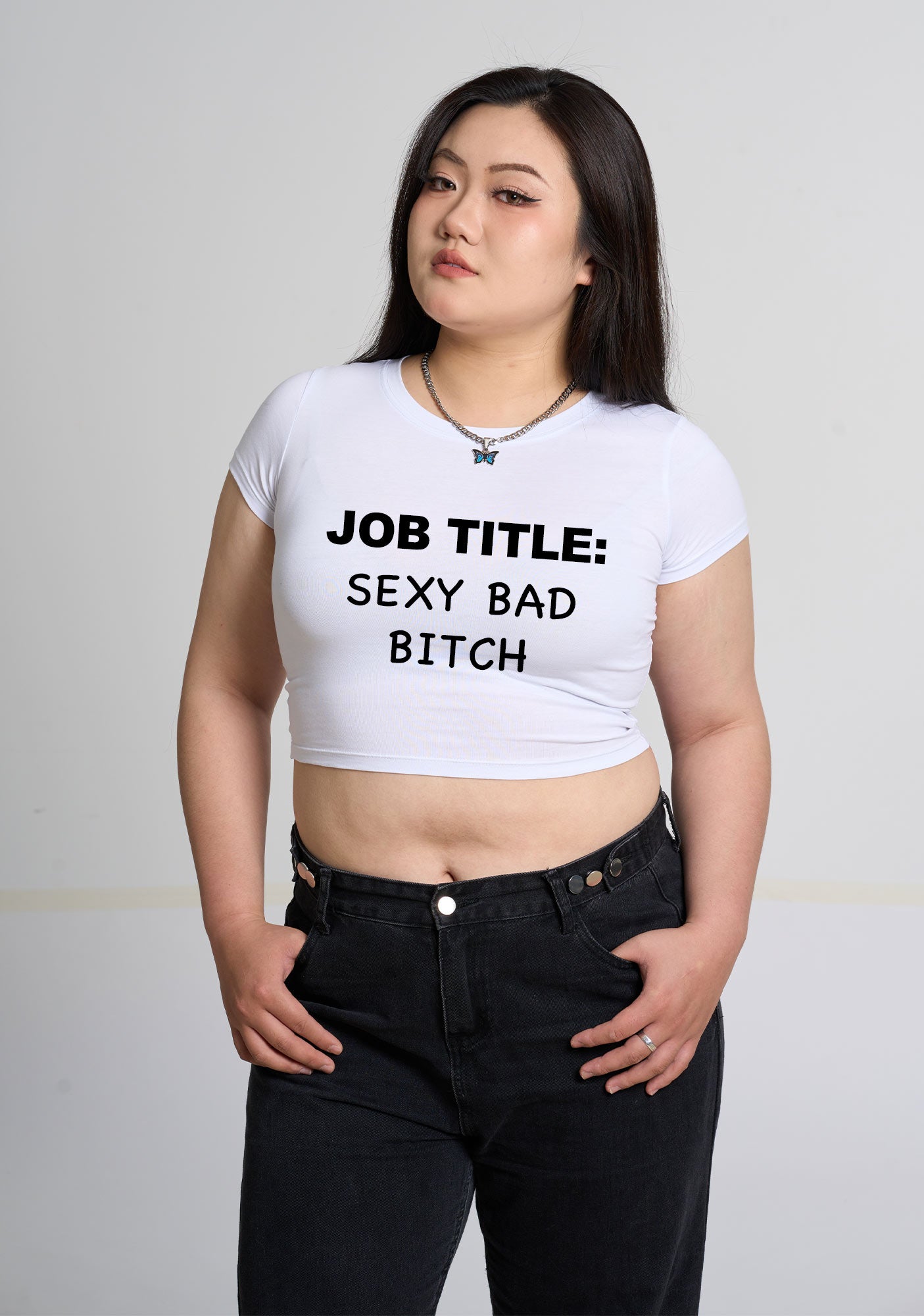 Curvy Job Title Sxxx Bad Bixch Baby Tee