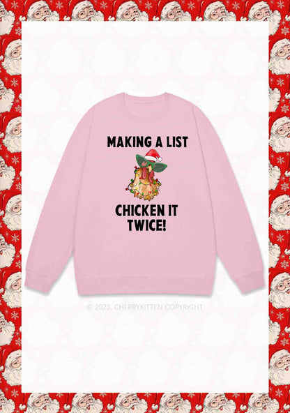 Chicken It Twice Christmas Y2K Sweatshirt Cherrykitten