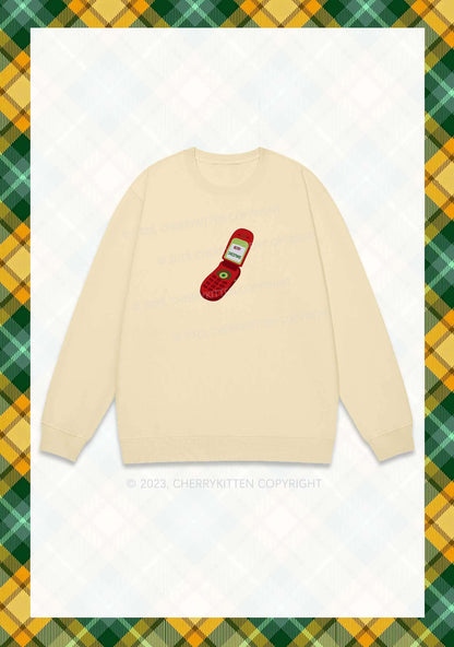 Merry Christmas Cell Phone Y2K Sweatshirt Cherrykitten