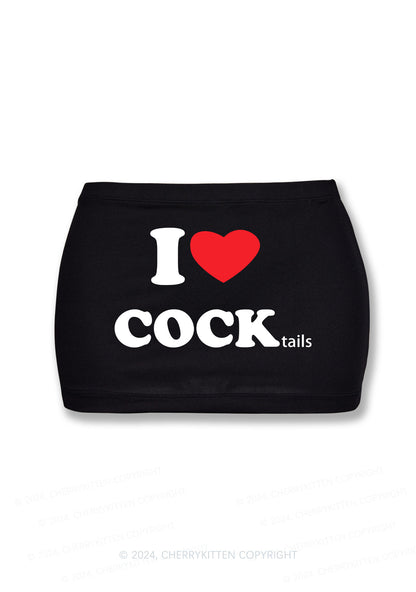 I Love Cocktails Y2K Mini Hip Skirt Cherrykitten