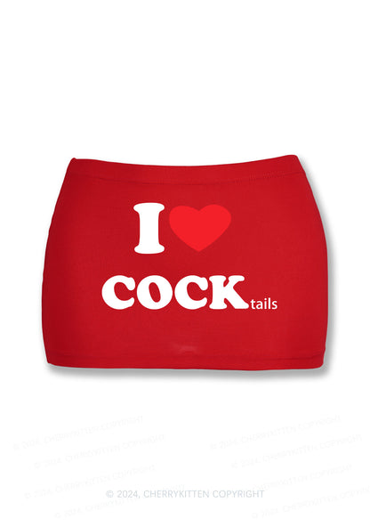 I Love Cocktails Y2K Mini Hip Skirt Cherrykitten