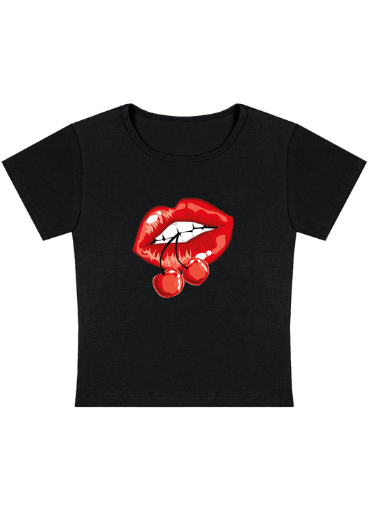 Cherry Lips Y2K Baby Tee