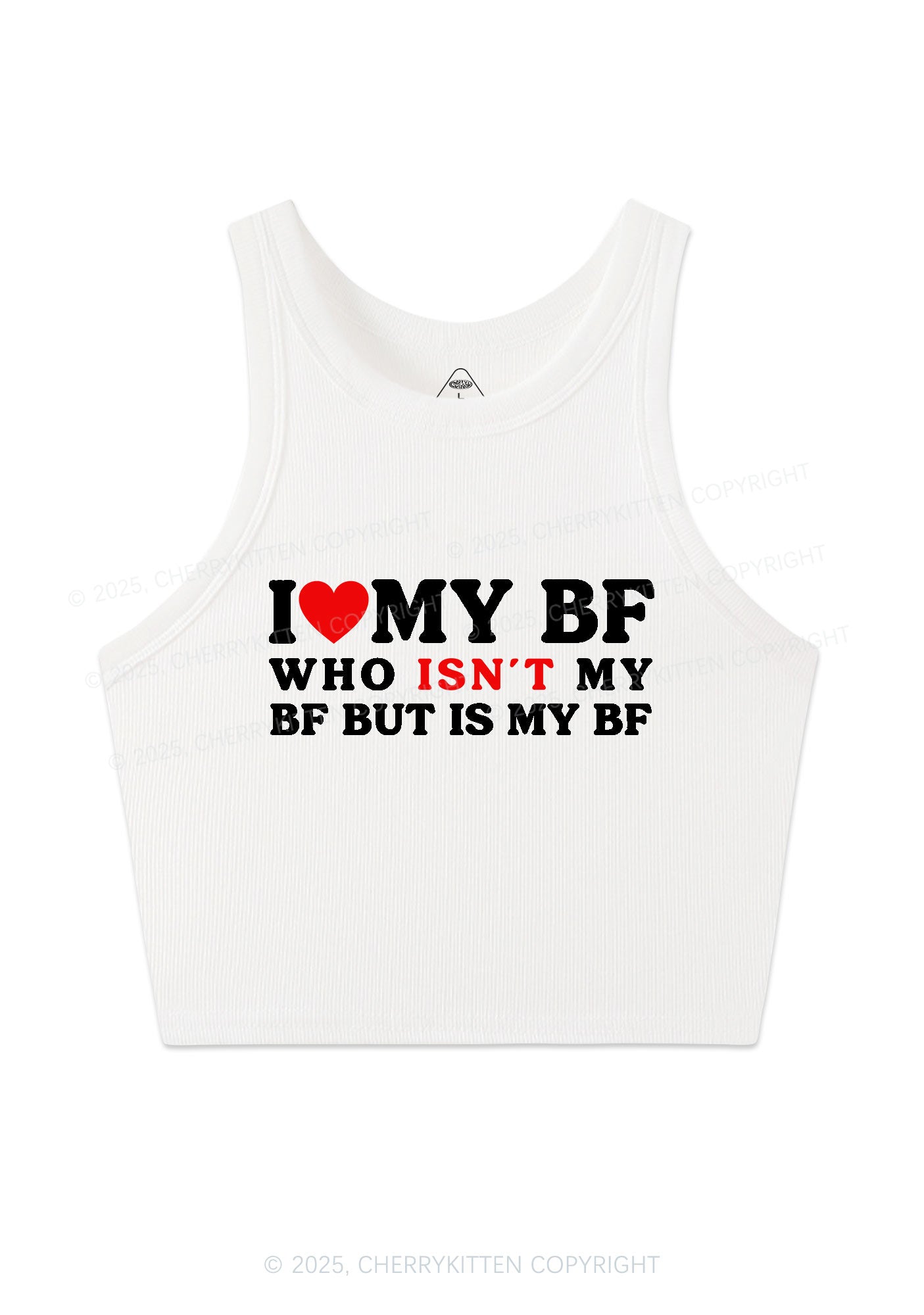 I Love BF Y2K Valentine's Day Crop Tank Top Cherrykitten