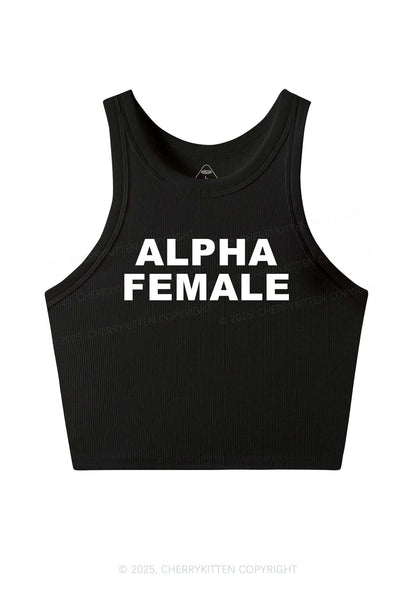 Alpha Female Y2K Crop Tank Top Cherrykitten