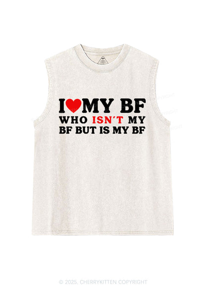 I Love BF Y2K Valentine's Day Washed Tank Cherrykitten