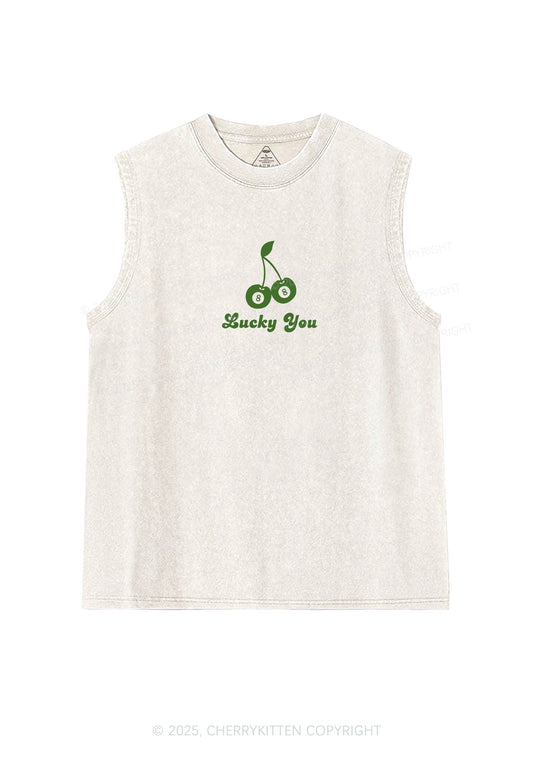 Lucky Eight St Patricks Y2K Washed Tank Cherrykitten