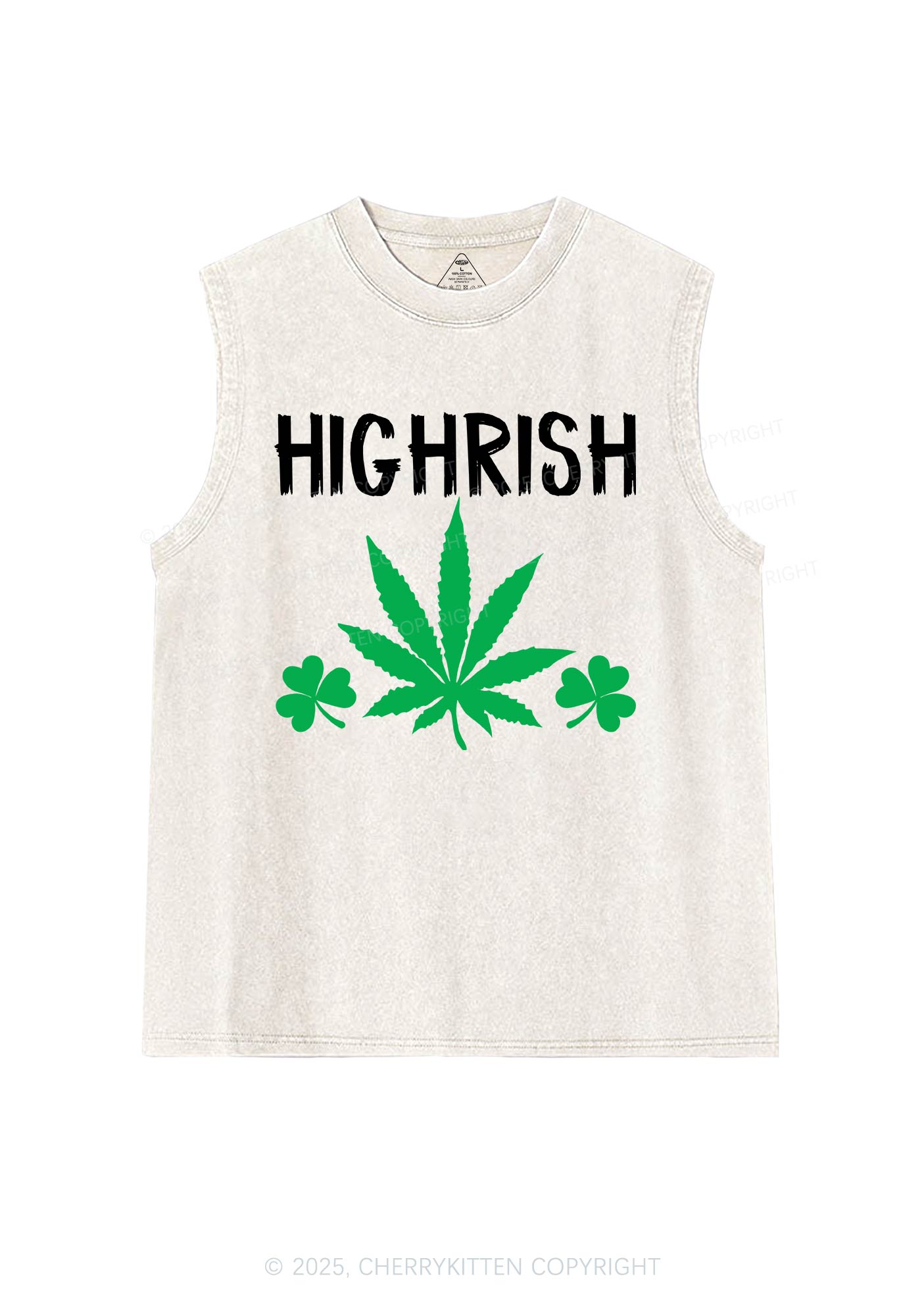 Highrish St Patricks Y2K Washed Tank Cherrykitten