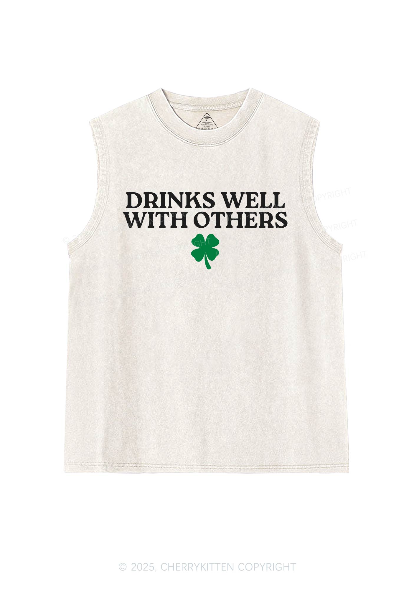 Drinks Well With Others St Patricks Y2K Washed Tank Cherrykitten