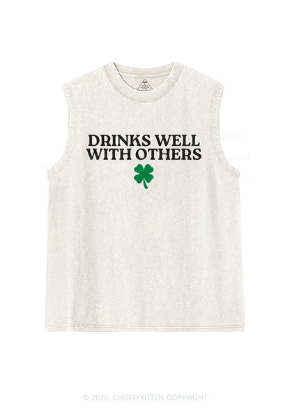 Drinks Well With Others St Patricks Y2K Washed Tank Cherrykitten