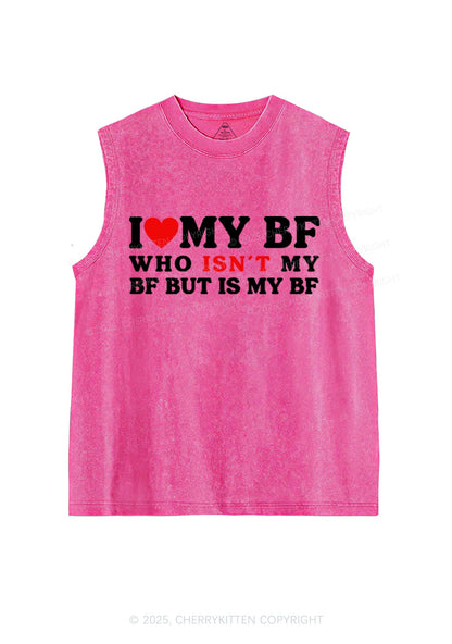 I Love BF Y2K Valentine's Day Washed Tank Cherrykitten