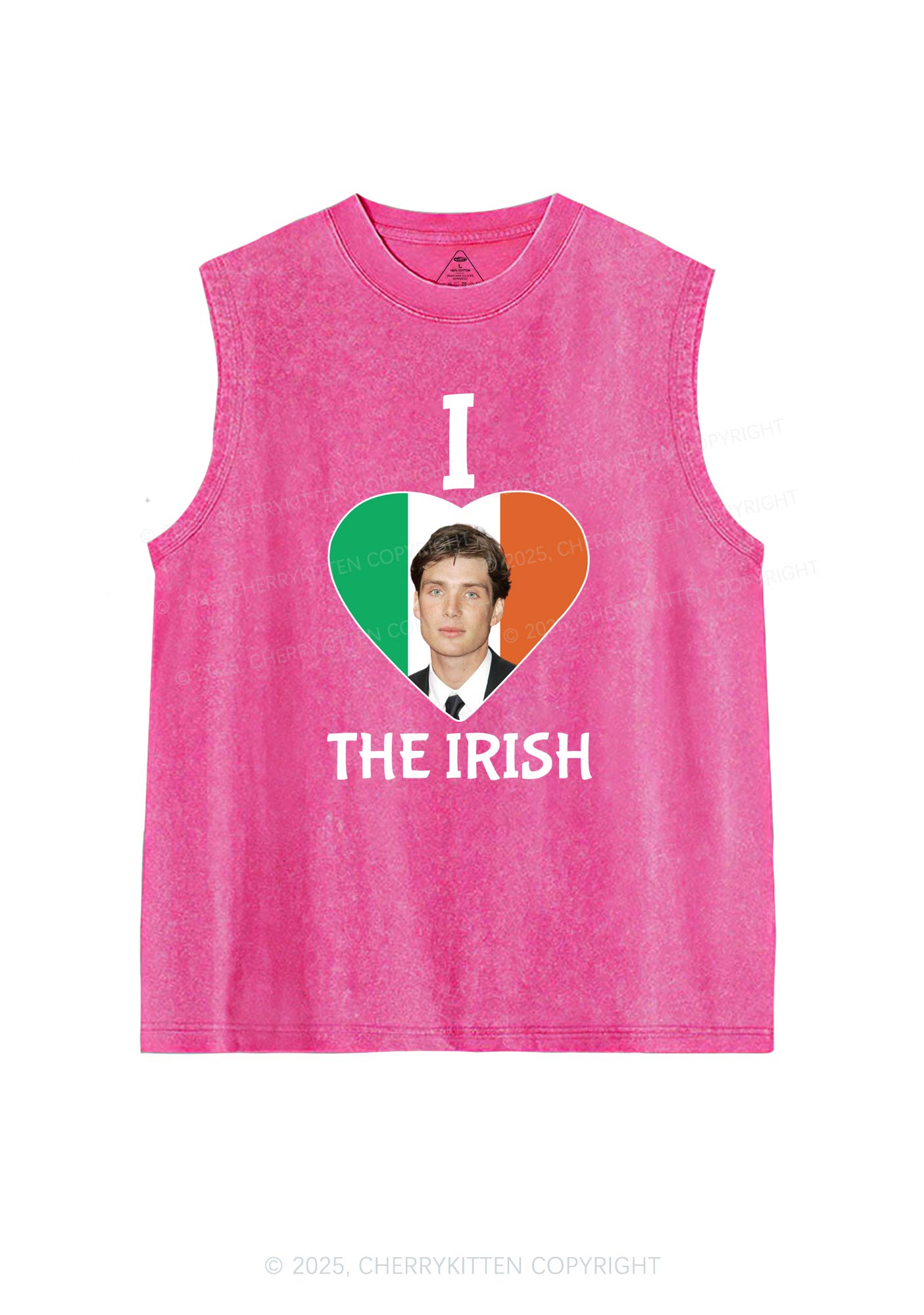 I Love The Irish Custom Photo St Patricks Y2K Washed Tank Cherrykitten