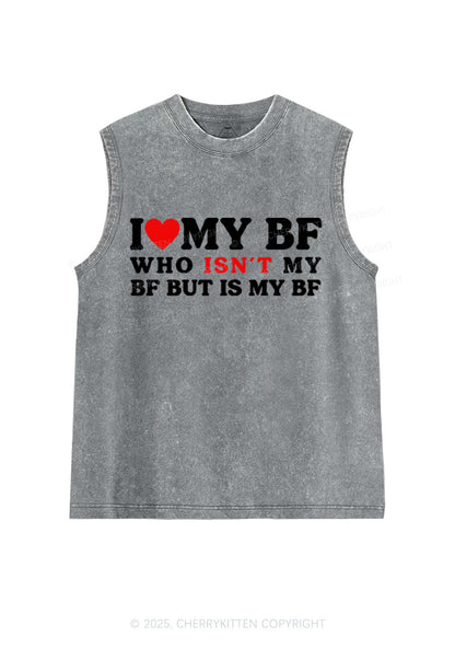 I Love BF Y2K Valentine's Day Washed Tank Cherrykitten