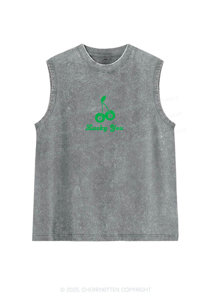 Lucky Eight St Patricks Y2K Washed Tank Cherrykitten