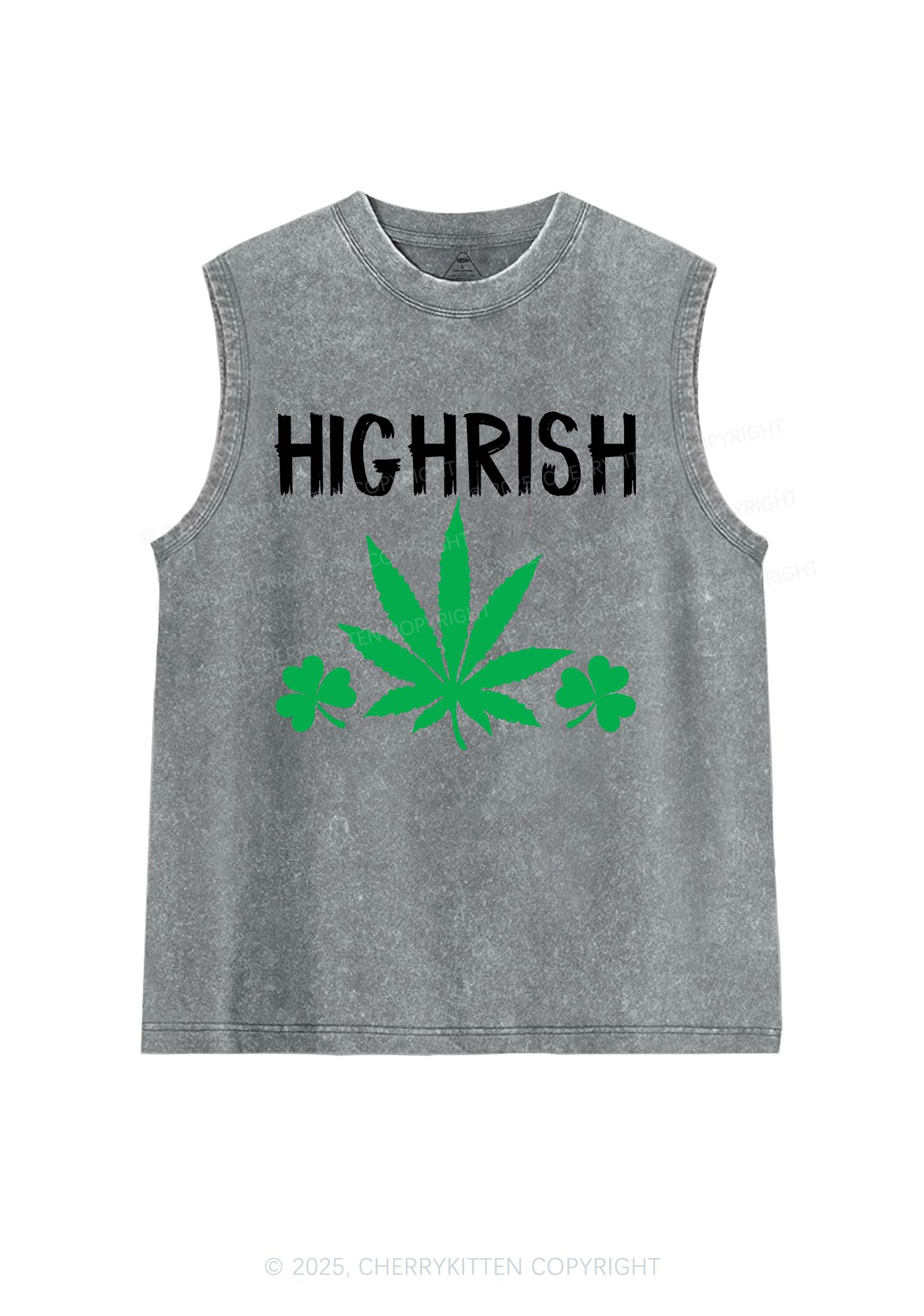 Highrish St Patricks Y2K Washed Tank Cherrykitten