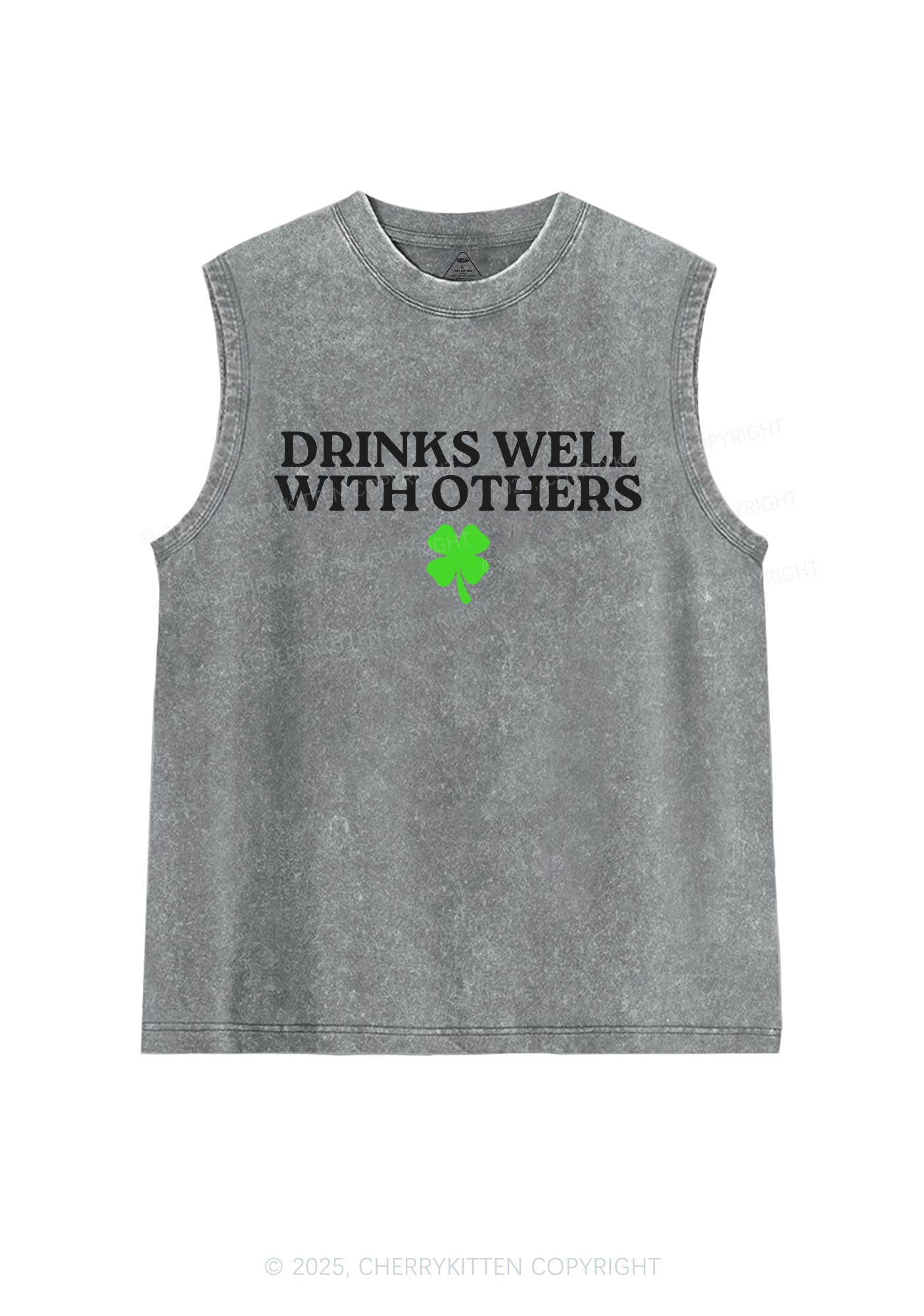 Drinks Well With Others St Patricks Y2K Washed Tank Cherrykitten