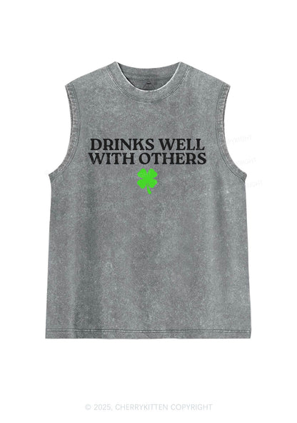 Drinks Well With Others St Patricks Y2K Washed Tank Cherrykitten