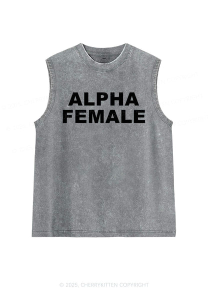 Alpha Female Y2K Washed Tank Cherrykitten