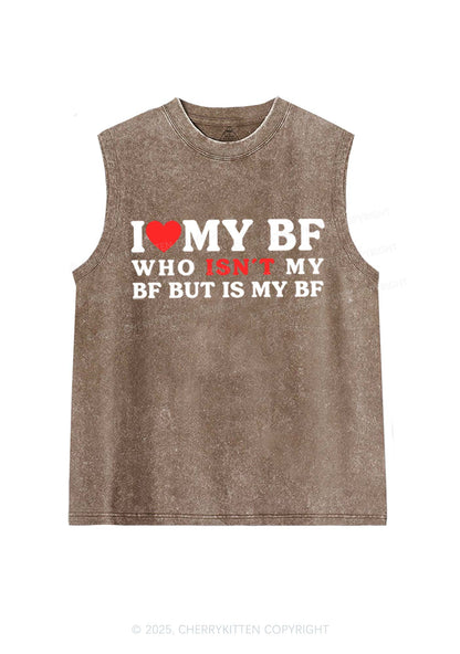 I Love BF Y2K Valentine's Day Washed Tank Cherrykitten