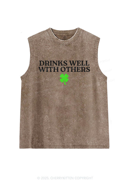 Drinks Well With Others St Patricks Y2K Washed Tank Cherrykitten