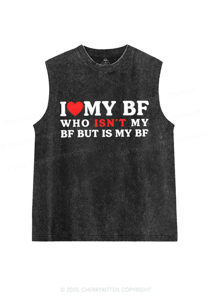 I Love BF Y2K Valentine's Day Washed Tank Cherrykitten