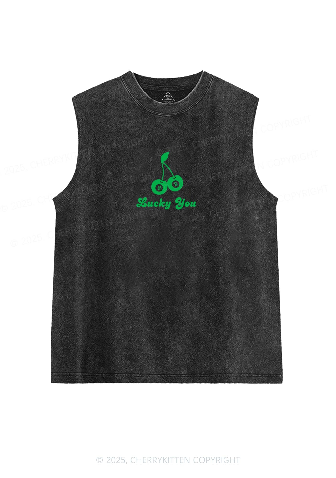 Lucky Eight St Patricks Y2K Washed Tank Cherrykitten