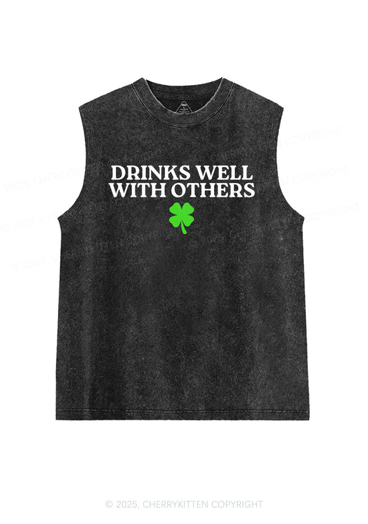 Drinks Well With Others St Patricks Y2K Washed Tank Cherrykitten