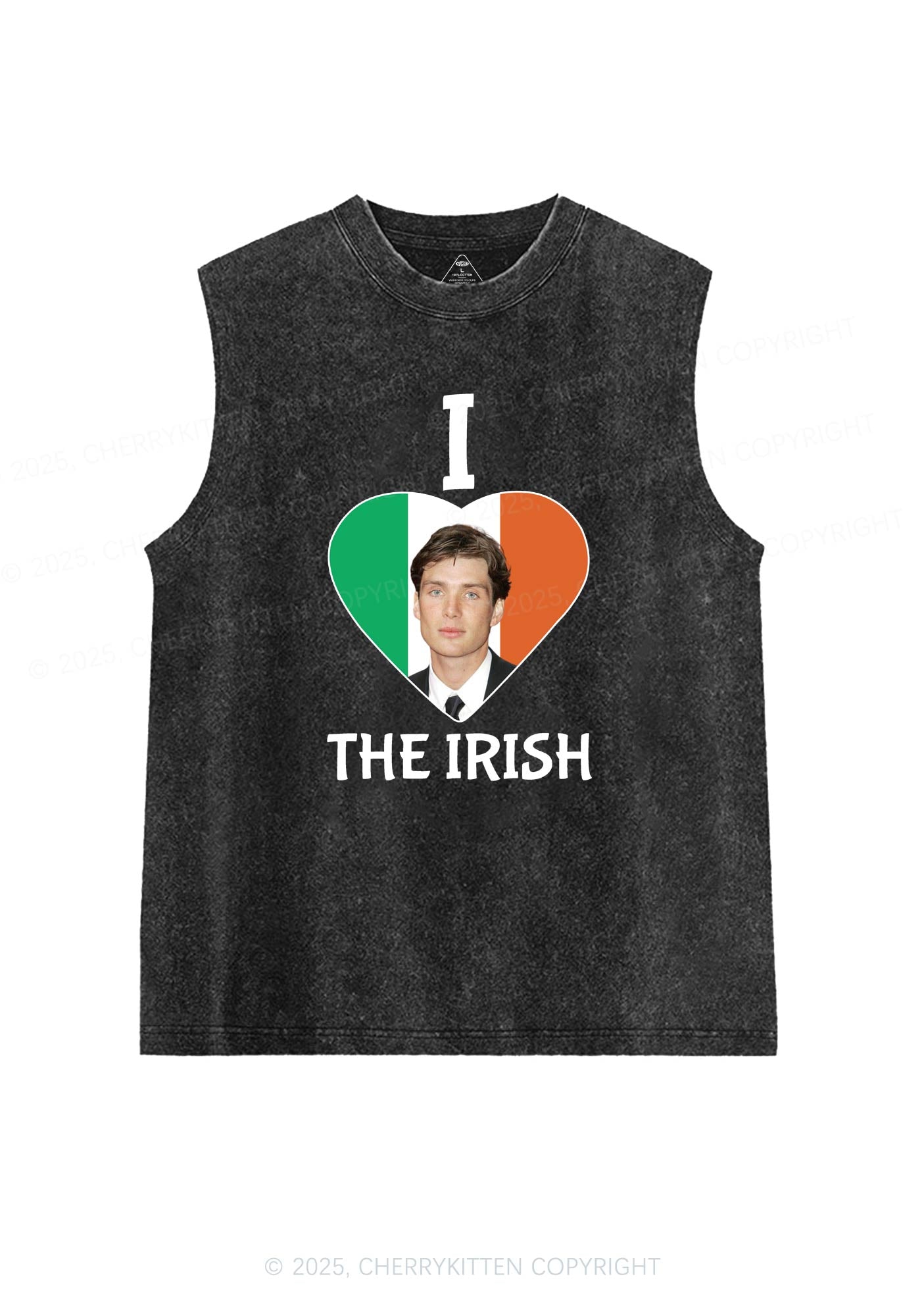 I Love The Irish Custom Photo St Patricks Y2K Washed Tank Cherrykitten