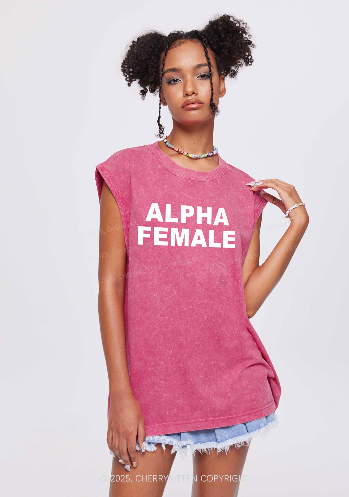 Alpha Female Y2K Washed Tank Cherrykitten