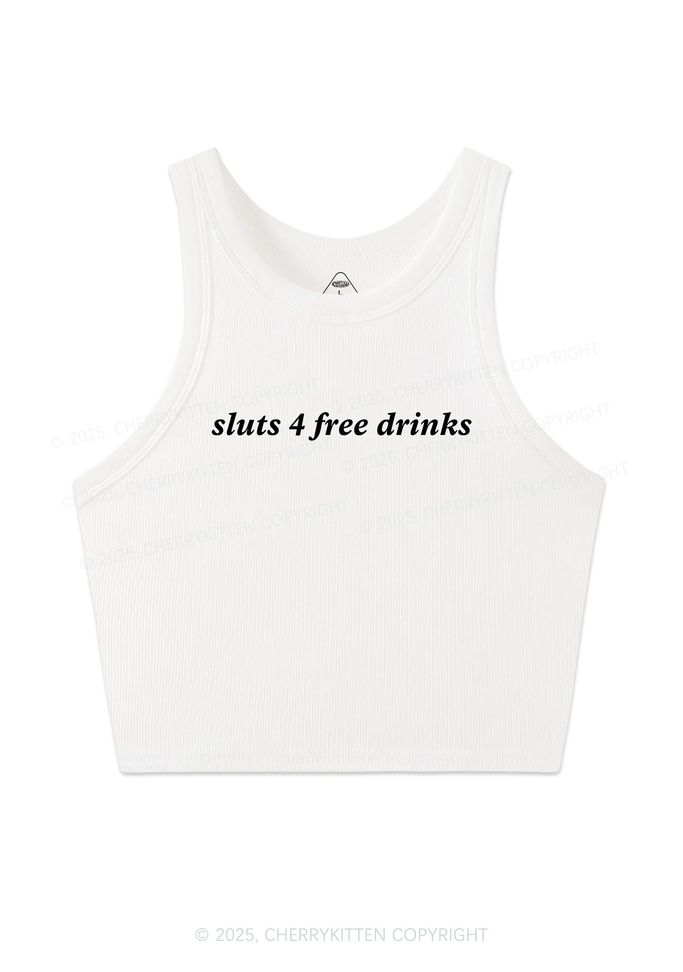 Slxt For Free Drinks Y2K Crop Tank Top Cherrykitten