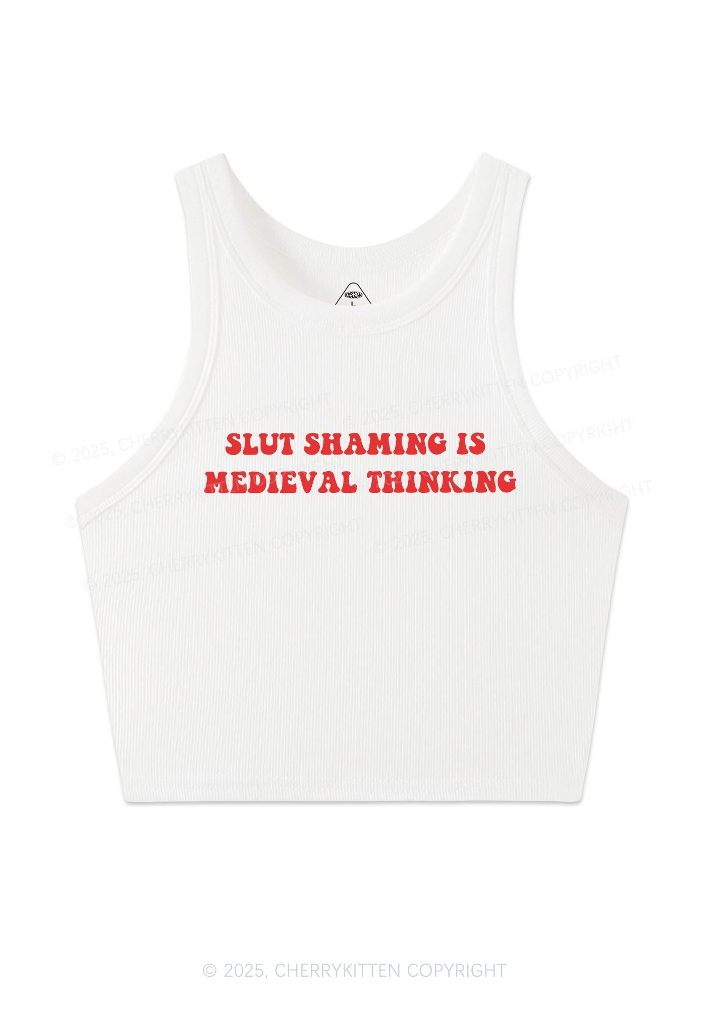 Slxt Shaming Medieval Thinking Y2K Crop Tank Top Cherrykitten