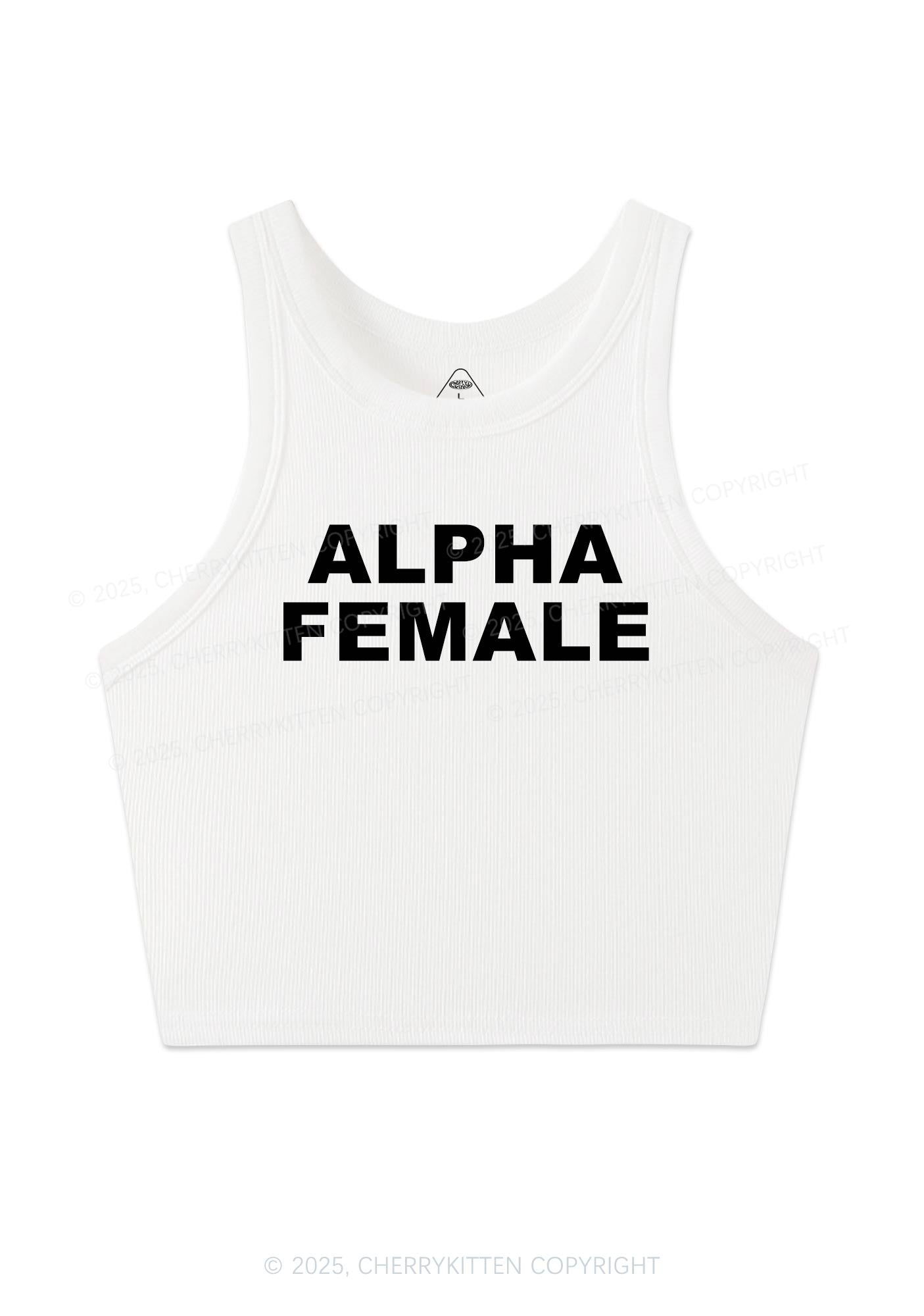 Alpha Female Y2K Crop Tank Top Cherrykitten