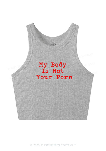 My Body Is Not Your Y2K Crop Tank Top Cherrykitten