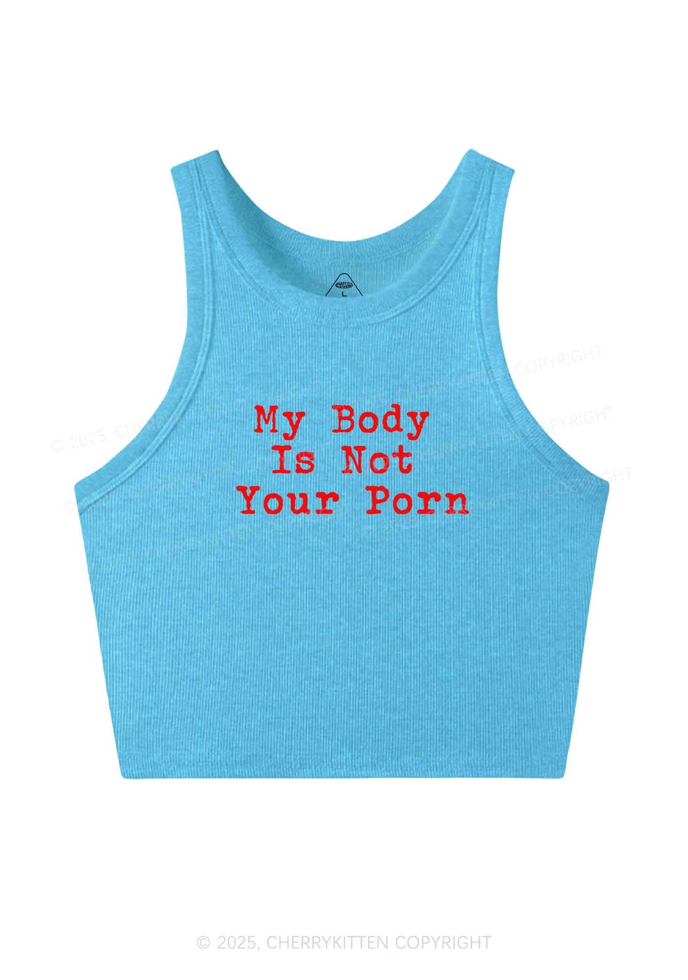 My Body Is Not Your Y2K Crop Tank Top Cherrykitten