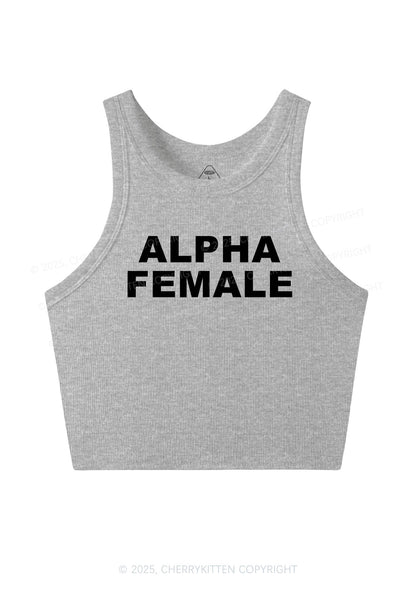 Alpha Female Y2K Crop Tank Top Cherrykitten