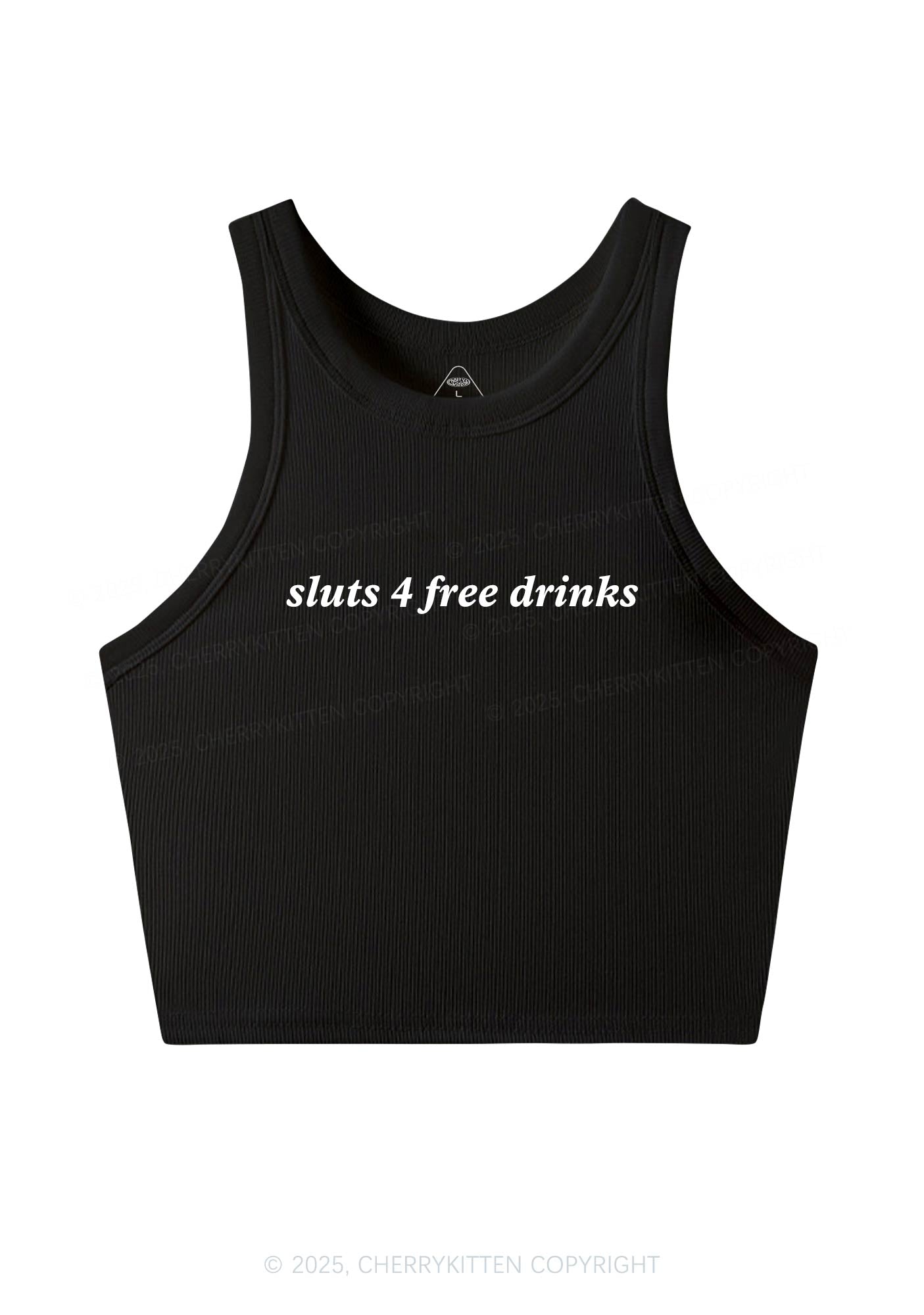 Slxt For Free Drinks Y2K Crop Tank Top Cherrykitten