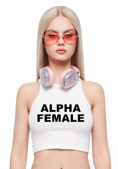 Alpha Female Y2K Crop Tank Top Cherrykitten