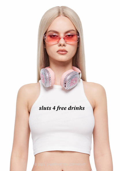 Slxt For Free Drinks Y2K Crop Tank Top Cherrykitten