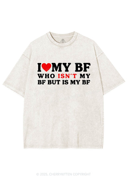 I Love BF Y2K Valentine's Day Washed Tee Cherrykitten