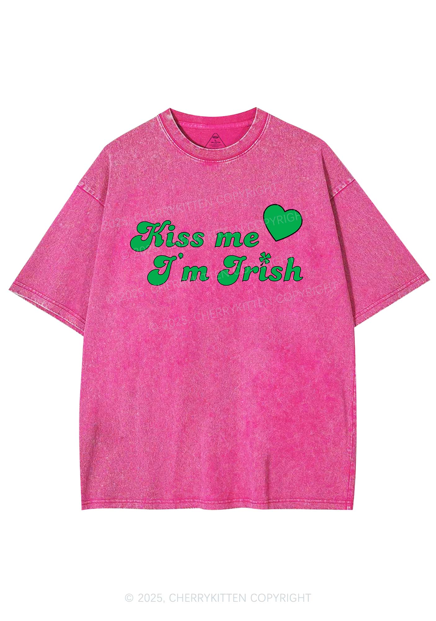 Kiss Me I'm Irish St Patricks Y2K Washed Tee Cherrykitten