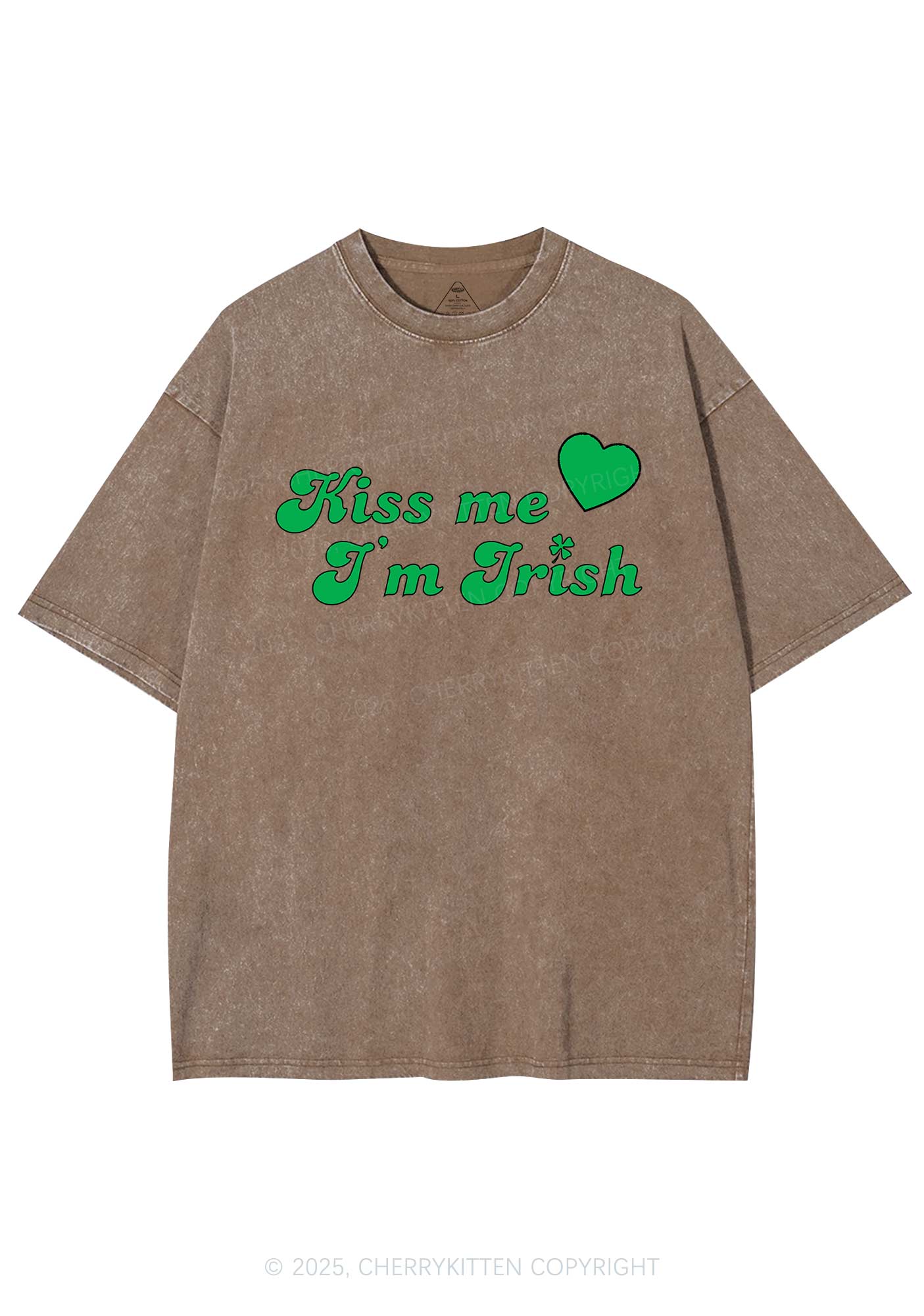 Kiss Me I'm Irish St Patricks Y2K Washed Tee Cherrykitten