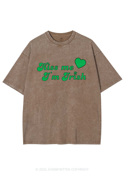 Kiss Me I'm Irish St Patricks Y2K Washed Tee Cherrykitten