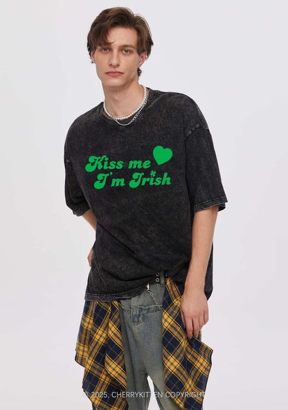 Kiss Me I'm Irish St Patricks Y2K Washed Tee Cherrykitten