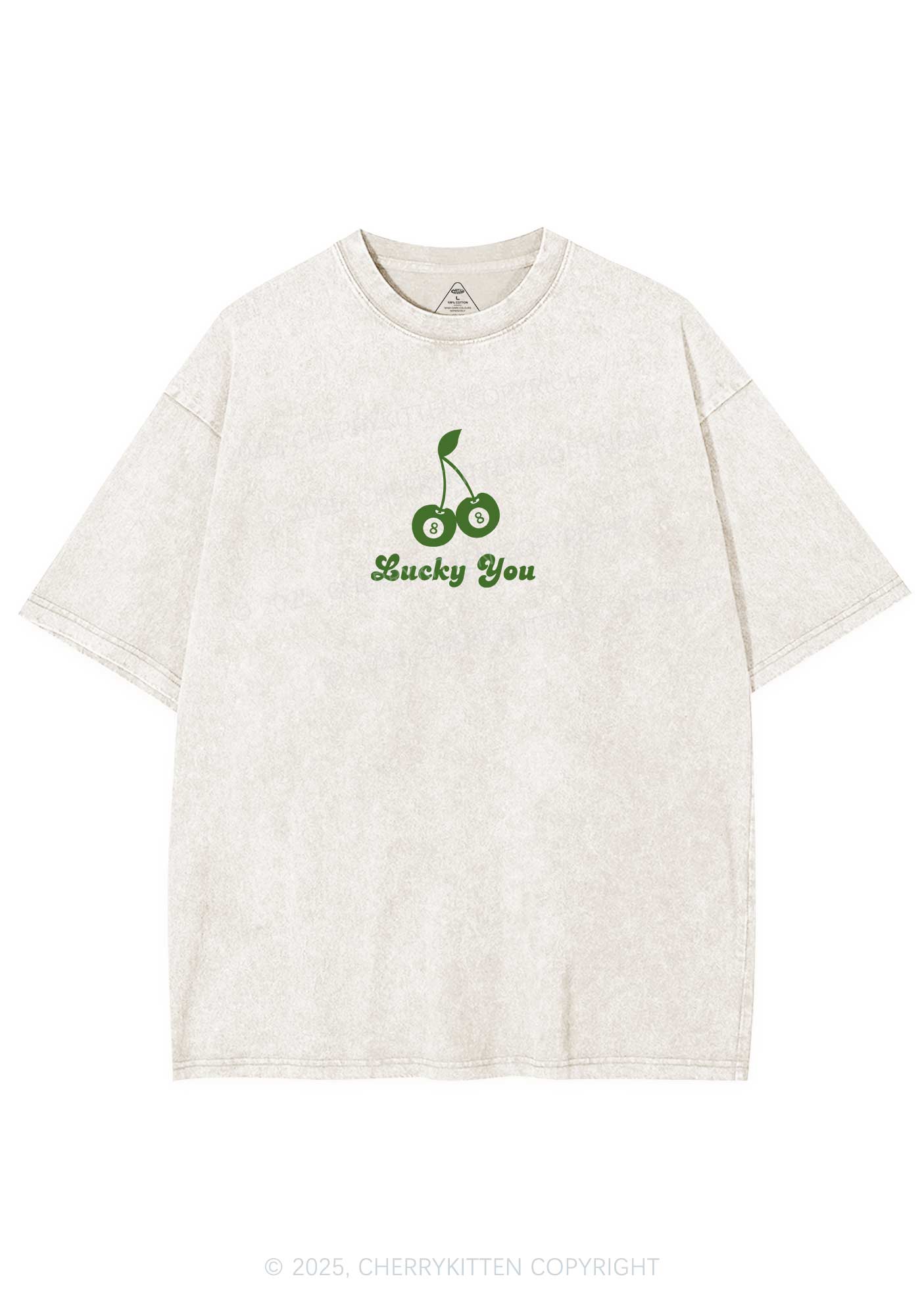 Lucky Eight St Patricks Y2K Washed Tee Cherrykitten