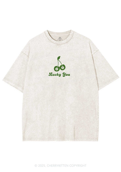 Lucky Eight St Patricks Y2K Washed Tee Cherrykitten